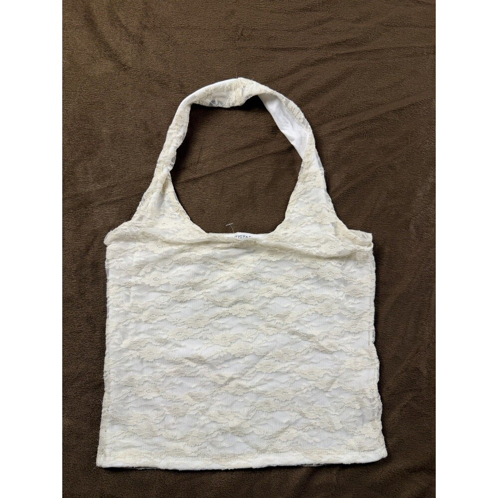 ANTISTAR Ivory Lace Floral Camisole Tank Top Lined Lightweight Women's Size M